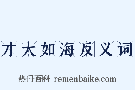 才大如海反义词是什么意思的图片